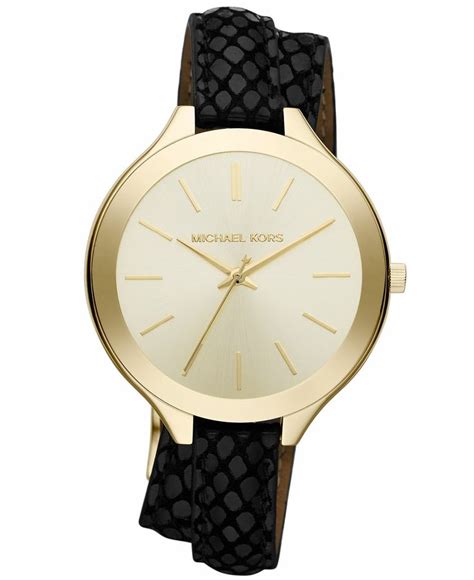 michael kors watches black leather womens|macy's watches Michael Kors.